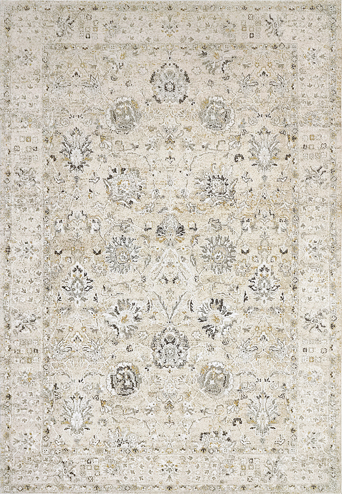 Oushak Rugs Annalise 7604-180 Ivory - Beige & Lt. Grey - Grey Machine Made Rug