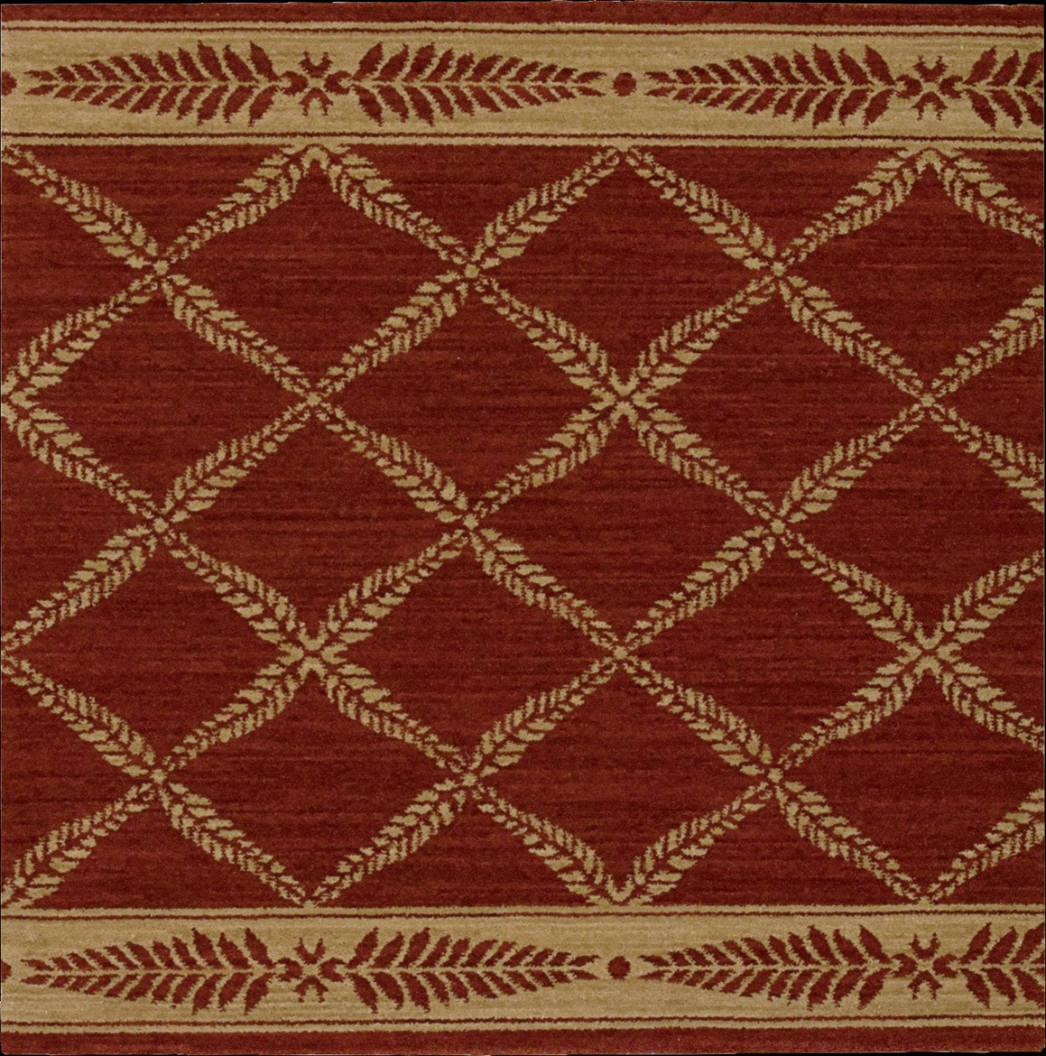Hall & Stair Runner Rugs CHATEAU NO21-RUBY Rust - Orange & Ivory - Beige Machine Made Rug