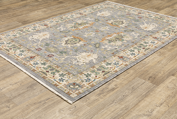 Oushak Rugs Lucca 2063L Lt. Blue - Blue & Ivory - Beige Machine Made Rug