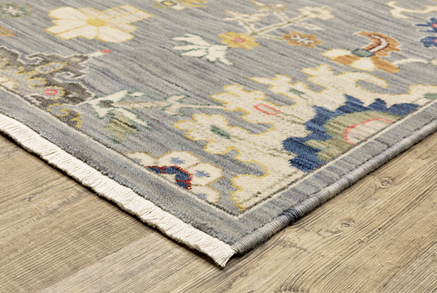 Oushak Rugs Lucca 5507E Lt. Blue - Blue & Multi Machine Made Rug