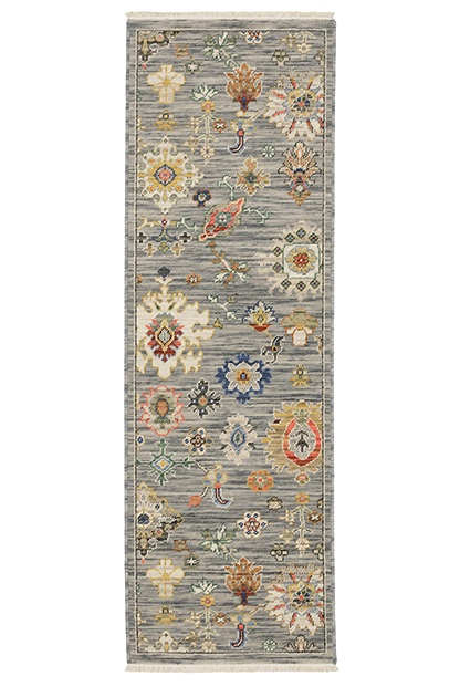 Oushak Rugs Lucca 5507E Lt. Blue - Blue & Multi Machine Made Rug