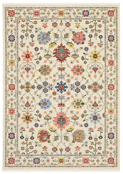 Oushak Rugs Lucca 93W Ivory - Beige Machine Made Rug