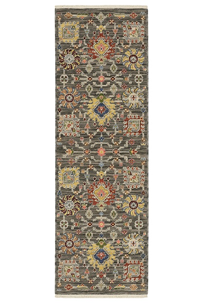 Oushak Rugs Lucca 8111K Black - Charcoal Machine Made Rug