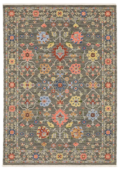 Oushak Rugs Lucca 93K Black - Charcoal & Multi Machine Made Rug