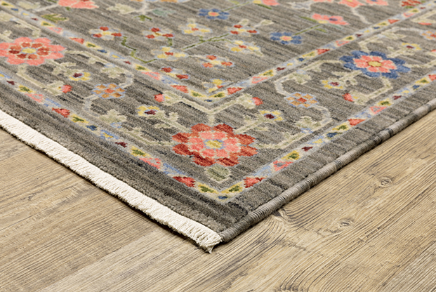 Oushak Rugs Lucca 93K Black - Charcoal & Multi Machine Made Rug