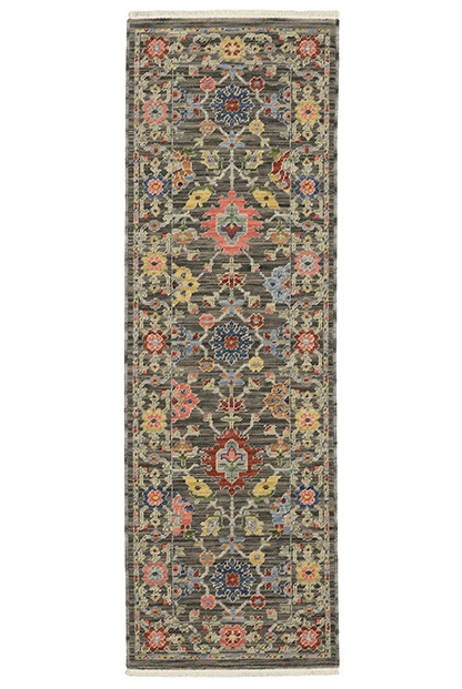 Oushak Rugs Lucca 93K Black - Charcoal & Multi Machine Made Rug