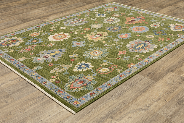 Oushak Rugs Lucca 2863E Green & Multi Machine Made Rug