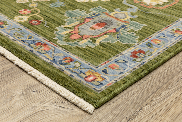 Oushak Rugs Lucca 2863E Green & Multi Machine Made Rug