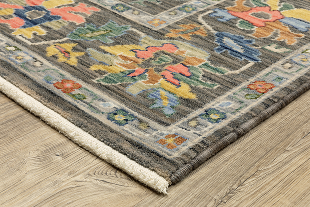 Oushak Rugs Lucca 2889E Black - Charcoal & Multi Machine Made Rug