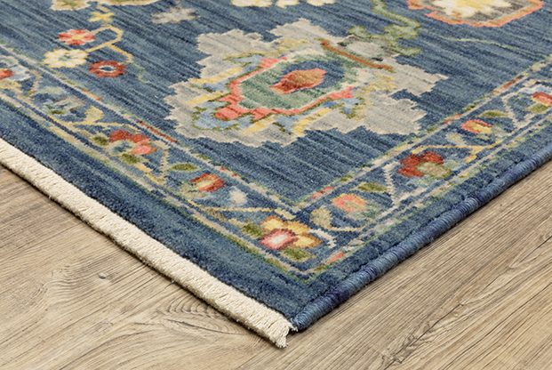 Oushak Rugs Lucca 2863B Medium Blue - Navy & Multi Machine Made Rug