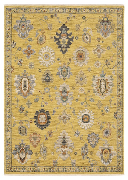 Oushak Rugs Lucca 2863G Lt. Gold - Gold & Multi Machine Made Rug