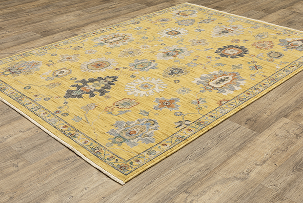 Oushak Rugs Lucca 2863G Lt. Gold - Gold & Multi Machine Made Rug