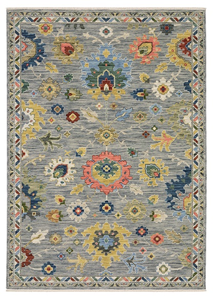 Oushak Rugs Lucca 2888G Lt. Grey - Grey & Multi Machine Made Rug