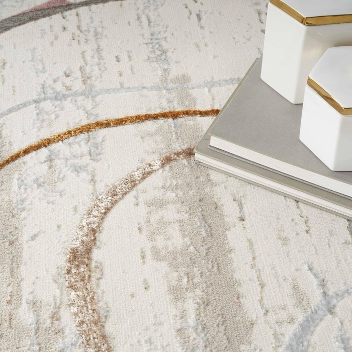Contemporary Rugs & Transitional Rugs Glitz GLZ01 Ivory - Beige & Multi Machine Made Rug