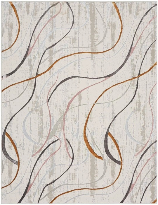 Contemporary Rugs & Transitional Rugs Glitz GLZ01 Ivory - Beige & Multi Machine Made Rug