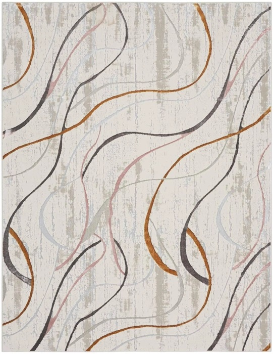 Contemporary & Transitional Rugs Glitz GLZ01 Ivory - Beige & Multi Machine Made Rug