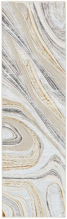 Contemporary & Transitional Rugs Glitz GLZ21 Lt. Grey - Grey & Lt. Gold - Gold Machine Made Rug