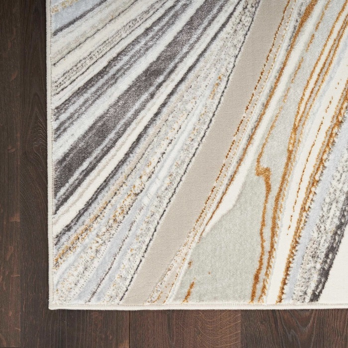 Contemporary Rugs & Transitional Rugs Glitz GLZ21 Lt. Grey - Grey & Lt. Gold - Gold Machine Made Rug