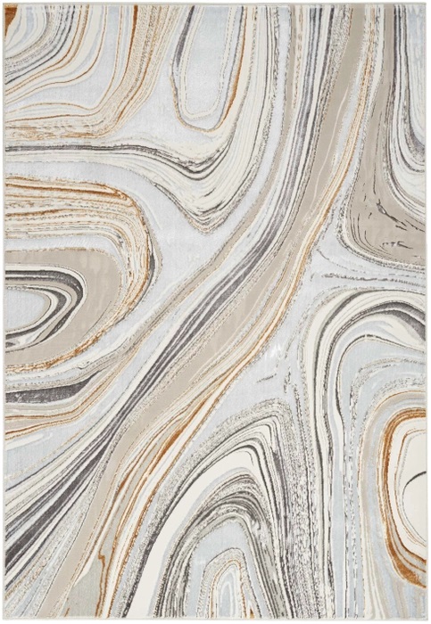 Contemporary & Transitional Rugs Glitz GLZ21 Lt. Grey - Grey & Lt. Gold - Gold Machine Made Rug