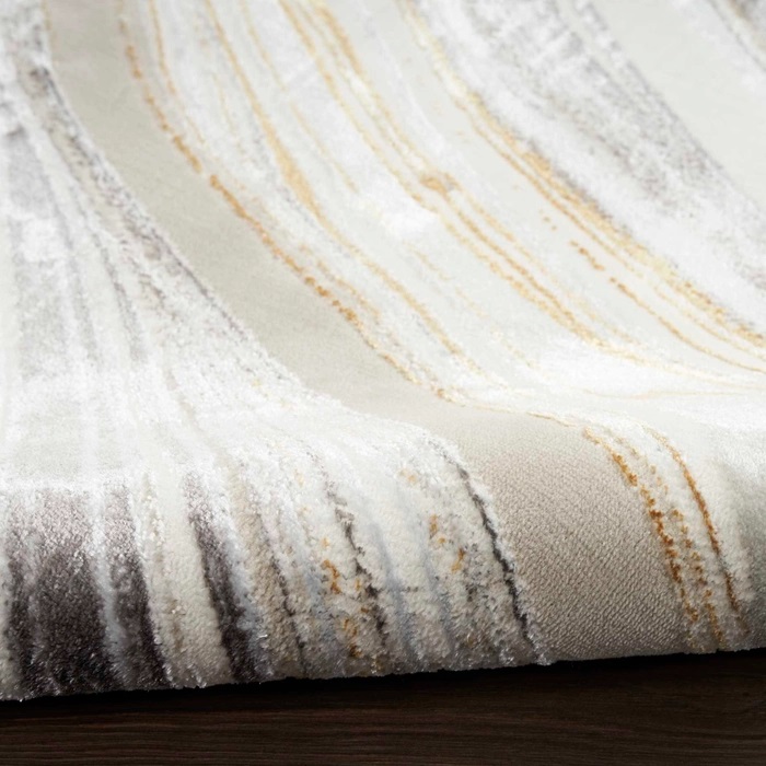 Contemporary Rugs & Transitional Rugs Glitz GLZ21 Lt. Grey - Grey & Lt. Gold - Gold Machine Made Rug