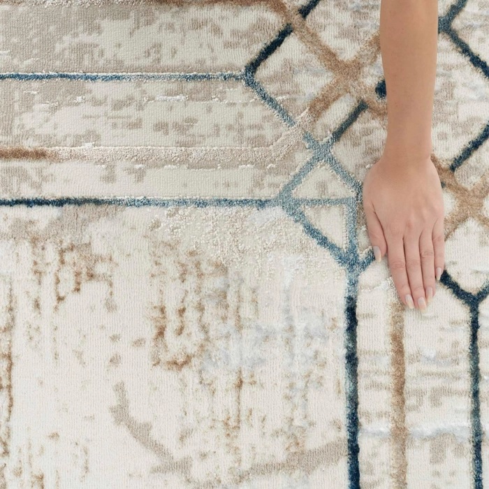 Contemporary Rugs & Transitional Rugs Glitz GLZ03 Ivory - Beige & Camel - Taupe Machine Made Rug