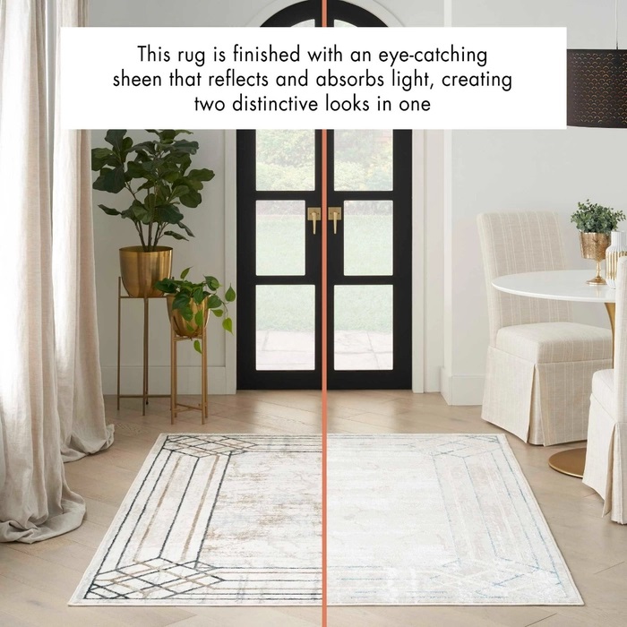 Contemporary & Transitional Rugs Glitz GLZ03 Ivory - Beige & Camel - Taupe Machine Made Rug