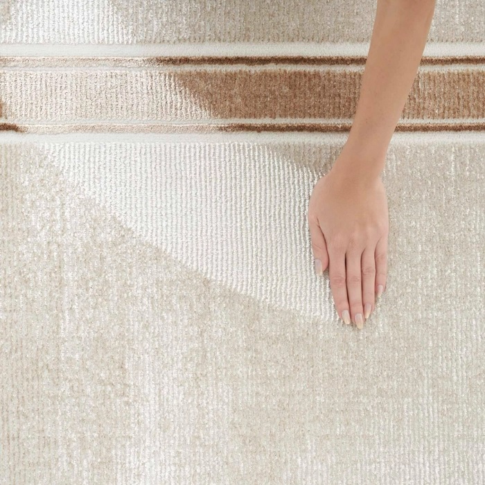 Casual Rugs & Solid Rugs Glitz GLZ08 Ivory - Beige Machine Made Rug