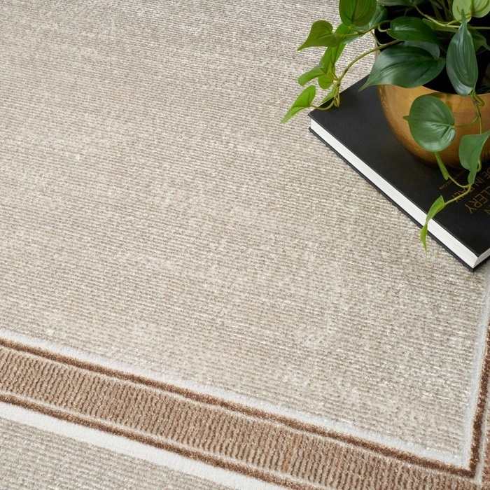 Casual & Solid Rugs Glitz GLZ08 Ivory - Beige Machine Made Rug