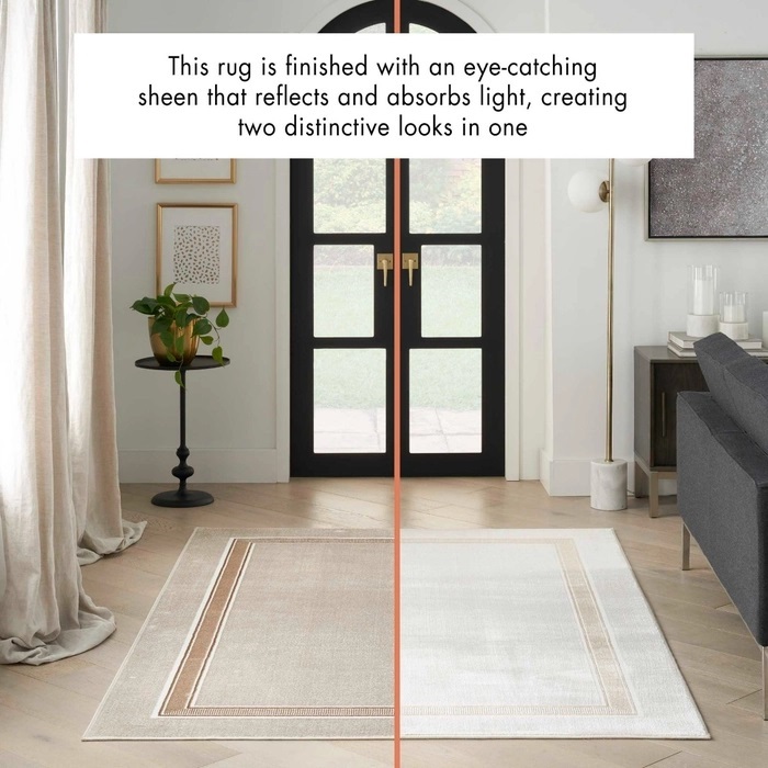 Casual Rugs & Solid Rugs Glitz GLZ08 Ivory - Beige Machine Made Rug