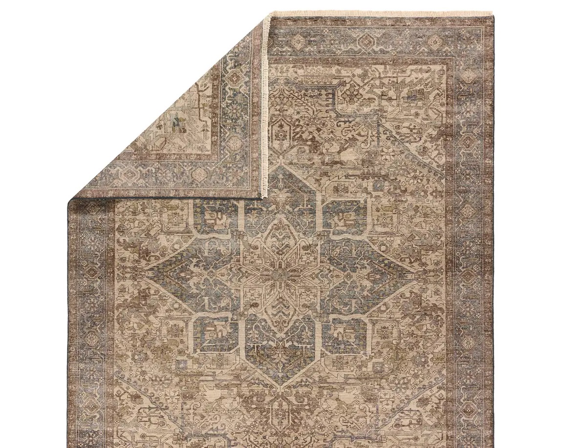 Antique Style Rugs Someplace In Time SPT23 Ivory - Beige & Lt. Blue - Blue Hand Knotted Rug