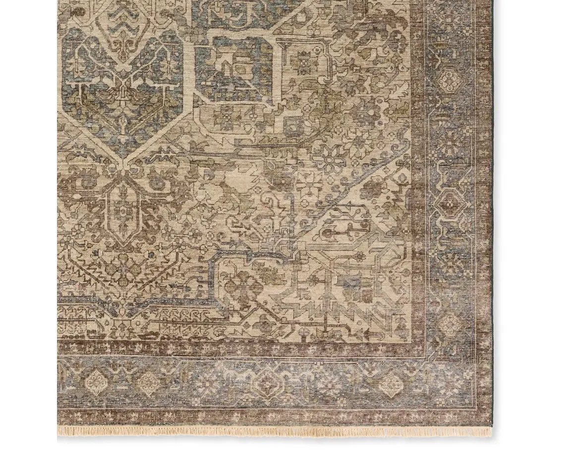 Antique Style Rugs Someplace In Time SPT23 Ivory - Beige & Lt. Blue - Blue Hand Knotted Rug