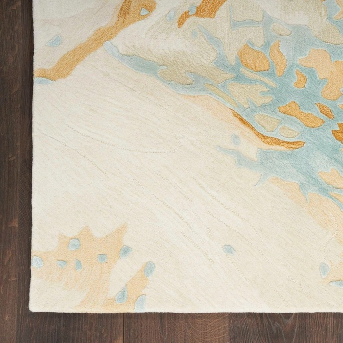 Contemporary & Transitional Rugs Prismatic PRS36 Lt. Blue - Blue & Lt. Gold - Gold Hand Tufted Rug