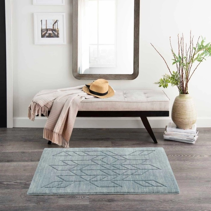Casual Rugs & Solid Rugs Alessia ALE01 Lt. Blue - Blue Hand Crafted Rug