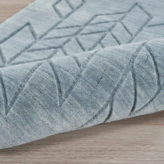 Casual Rugs & Solid Rugs Alessia ALE01 Lt. Blue - Blue Hand Crafted Rug