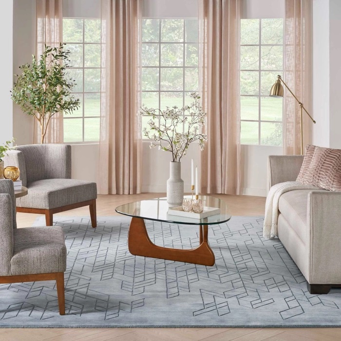 Casual Rugs & Solid Rugs Alessia ALE01 Lt. Blue - Blue Hand Crafted Rug