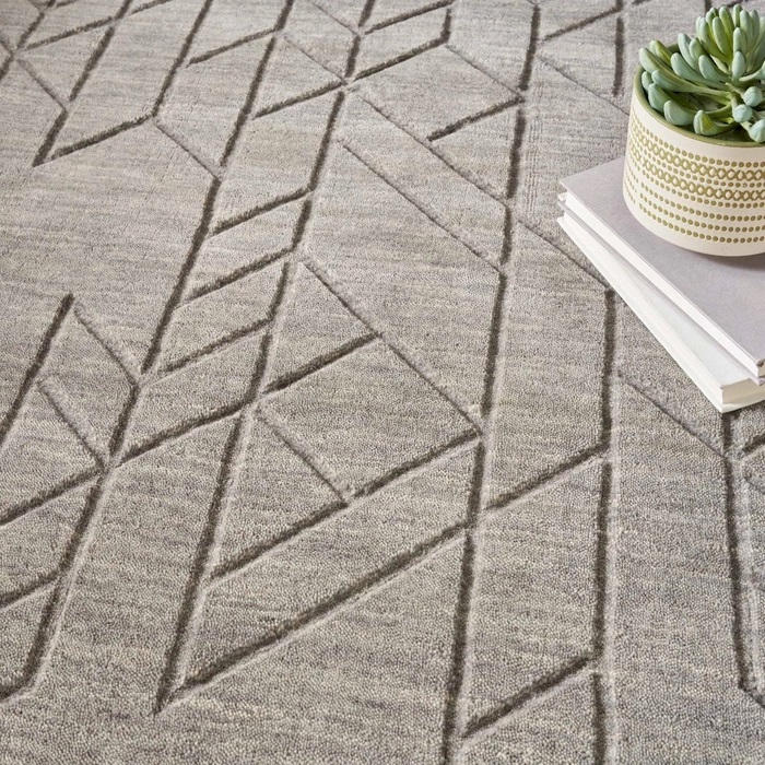 Casual Rugs & Solid Rugs Alessia ALE01GREY Lt. Grey - Grey Hand Crafted Rug