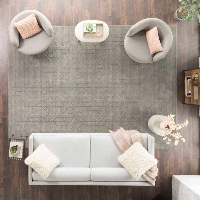 Casual Rugs & Solid Rugs Alessia ALE01GREY Lt. Grey - Grey Hand Crafted Rug