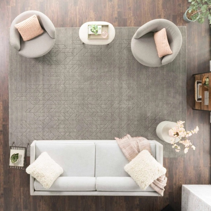 Casual & Solid Rugs Alessia ALE01GREY Lt. Grey - Grey Hand Crafted Rug