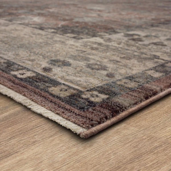 Traditional & Oriental Rugs Echo Tesorino Pudra Red - Burgundy & Ivory - Beige Machine Made Rug