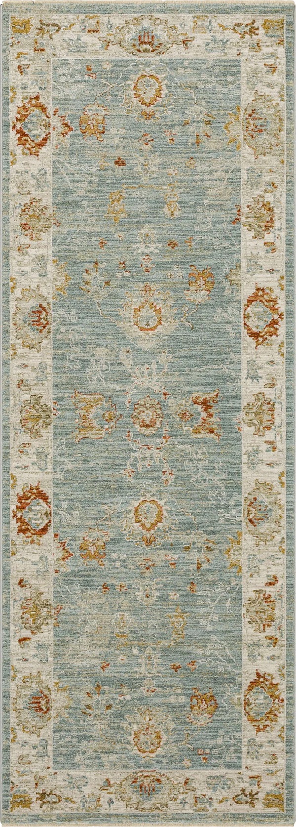 Oushak Rugs Adalia Amasya Blue Lt. Blue - Blue & Ivory - Beige Machine Made Rug