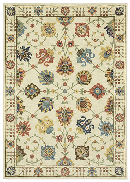 Oushak Rugs Francesca FR01G Ivory - Beige Machine Made Rug