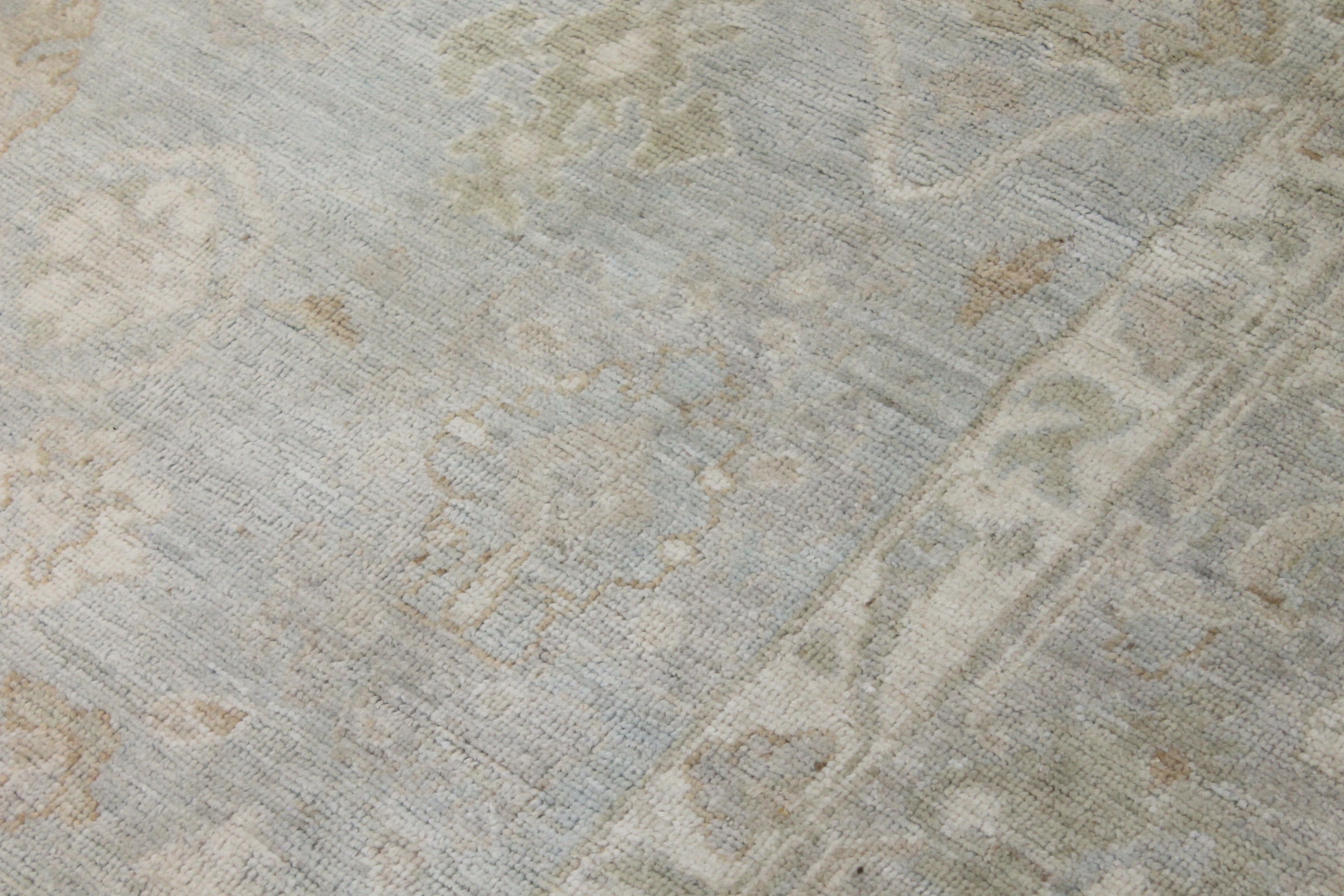 Oushak Rugs Nizam 028791 Lt. Blue - Blue & Lt. Grey - Grey Hand Knotted Rug