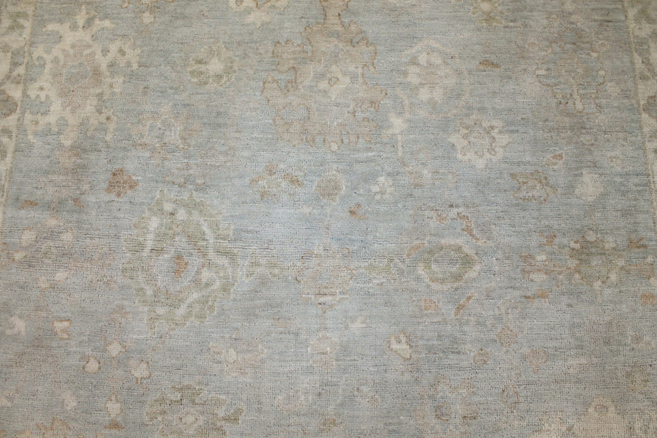 Oushak Rugs Nizam 028791 Lt. Blue - Blue & Lt. Grey - Grey Hand Knotted Rug