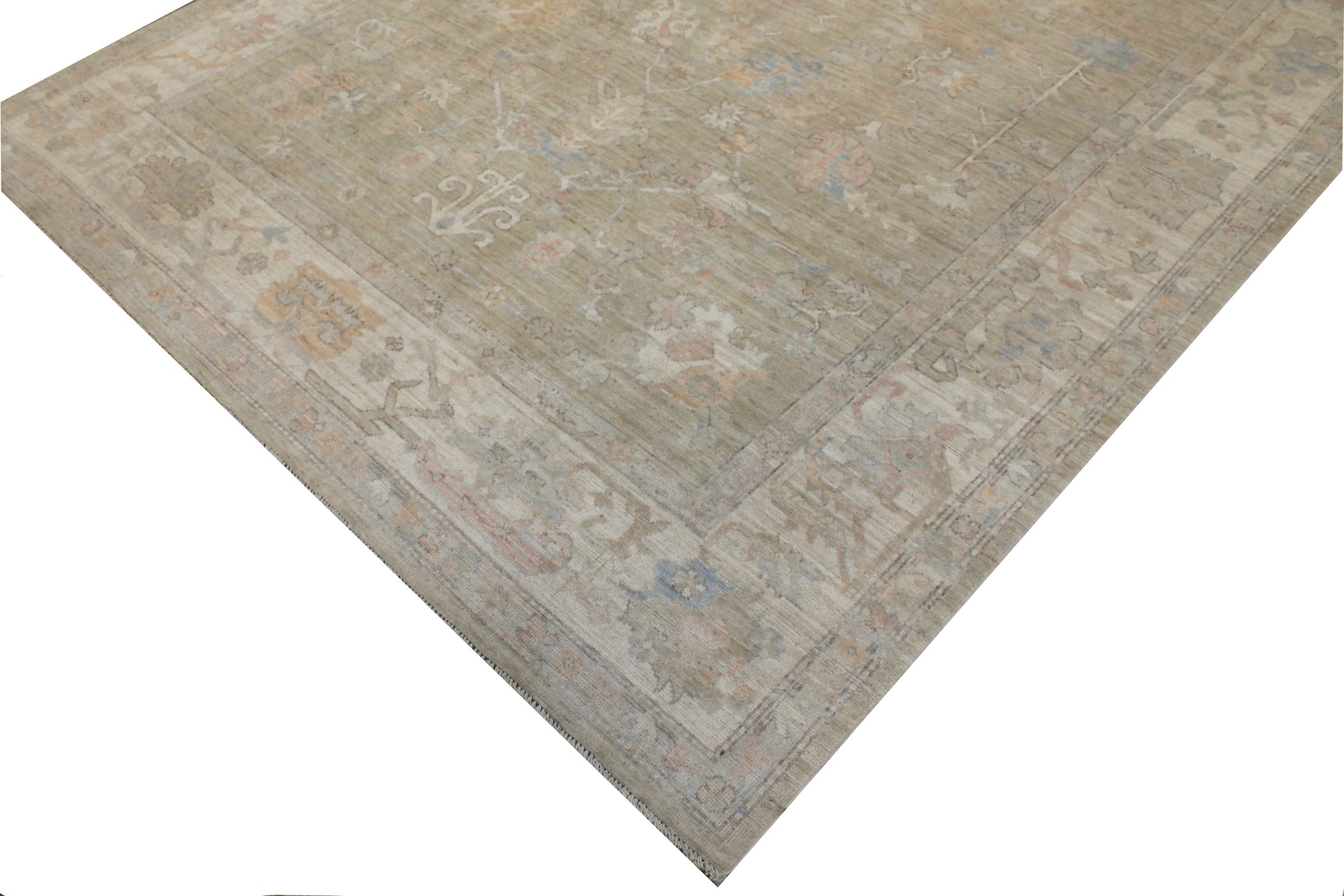 Oushak Rugs Nizam 028781 Camel - Taupe & Ivory - Beige Hand Knotted Rug