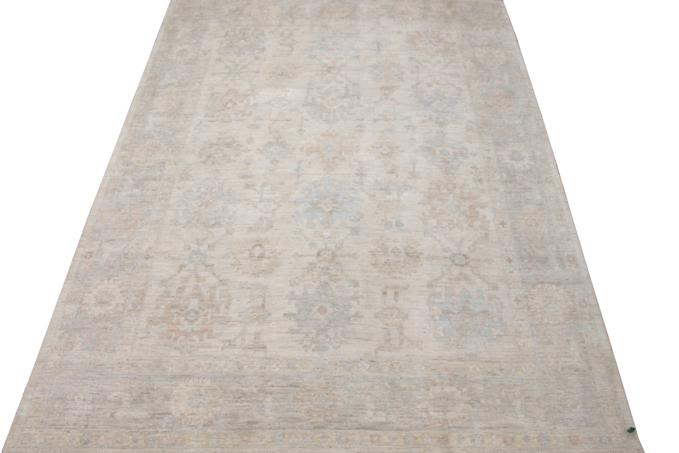 Oushak Rugs Nizam 028440 Ivory - Beige & Lt. Grey - Grey Hand Knotted Rug