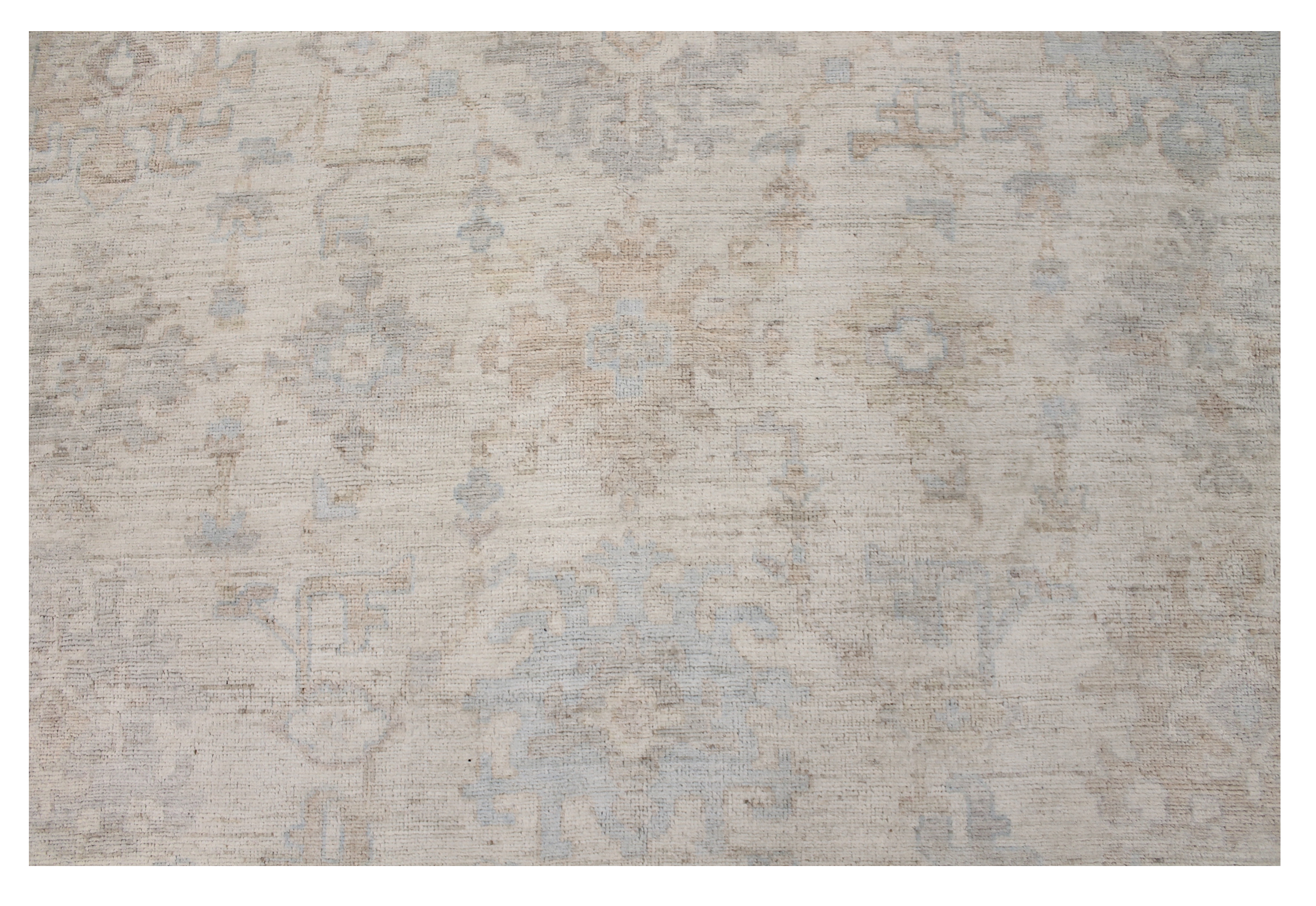 Oushak Rugs Nizam 028440 Ivory - Beige & Lt. Grey - Grey Hand Knotted Rug