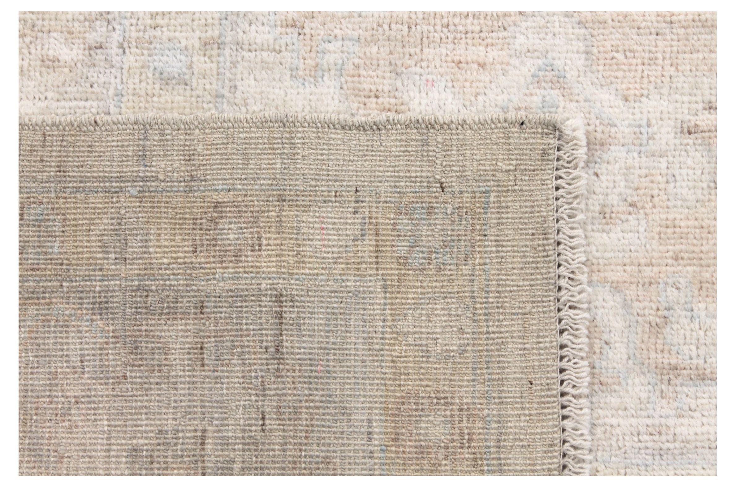 Oushak Rugs Nizam 028440 Ivory - Beige & Lt. Grey - Grey Hand Knotted Rug