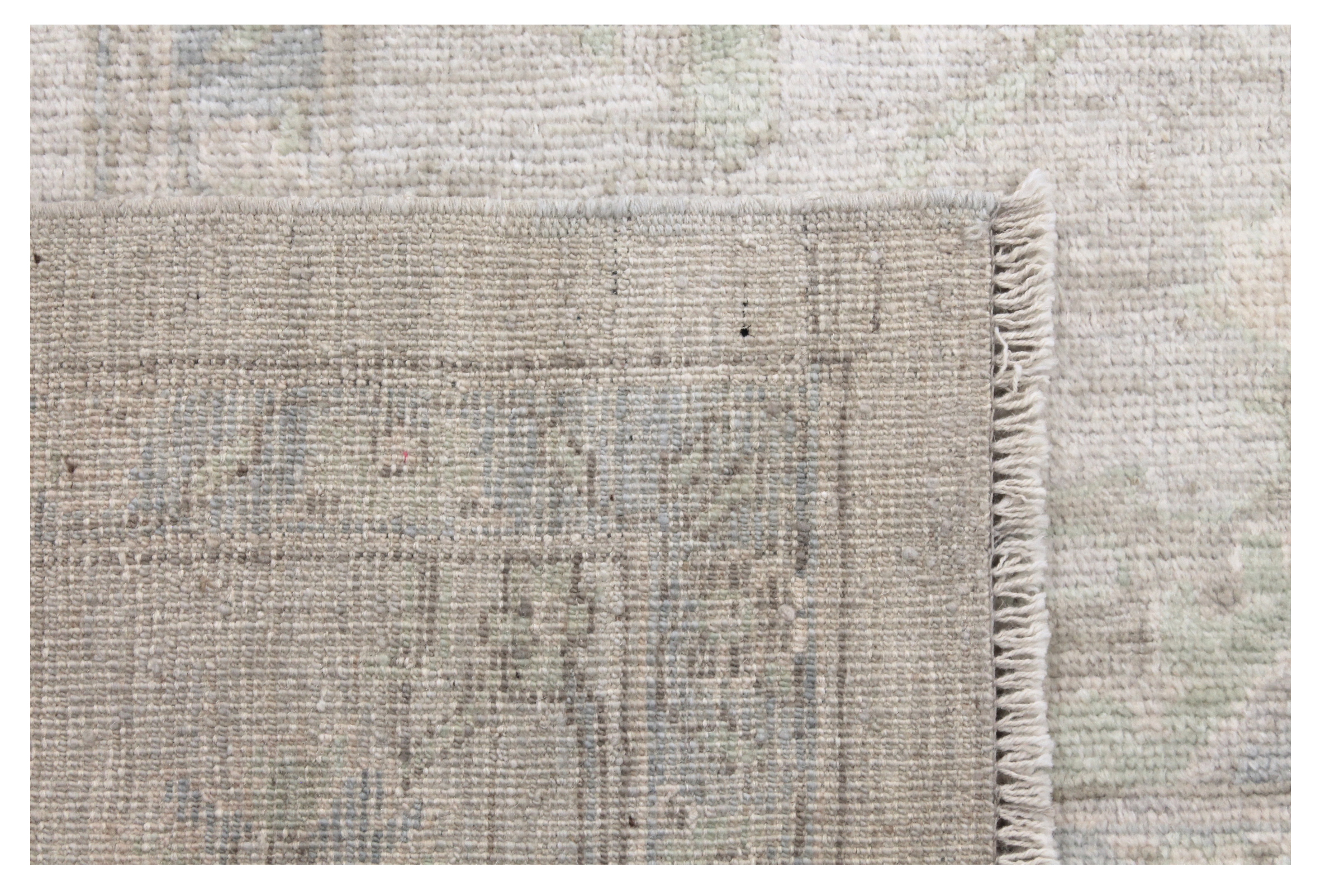 Oushak Rugs Nizam 028437 Ivory - Beige & Lt. Grey - Grey Hand Knotted Rug