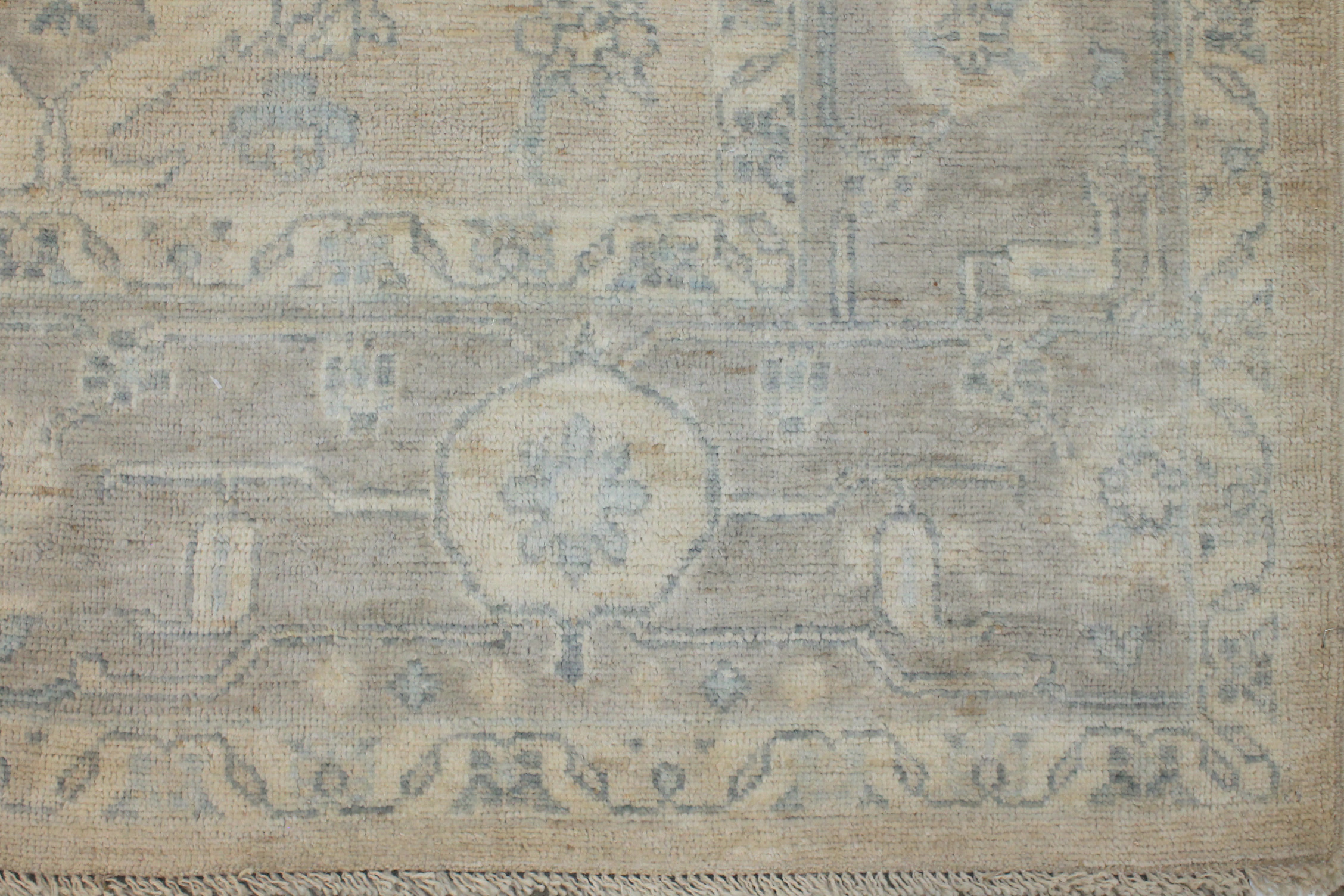 Oushak Rugs Nizam 027921 Lt. Grey - Grey Hand Knotted Rug