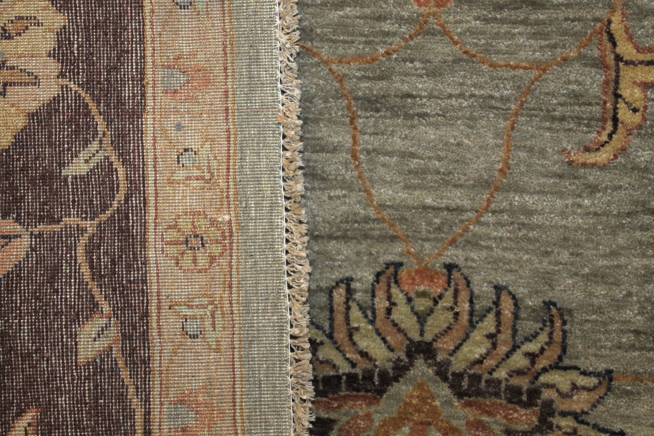 Clearance & Discount Rugs Traditional Hand Knotted 5263 Lt. Blue - Blue & Lt. Brown - Chocolate Hand Knotted Rug
